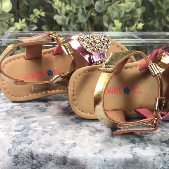 Limited Too Butterfly Sandals Metallic Pink & Gold Little Girls 5,6,7 💖NWOT💖 - Picture 6 of 8